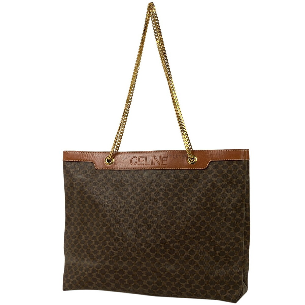 Celine Macadam Pattern Chain Canvas Tote Shoulder… - image 1